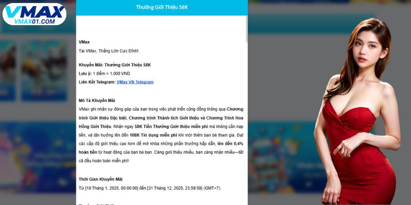 Giới thiệu bạn mới nhận thưởng to tại khuyến mãi Vmax
