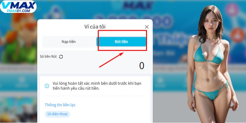 Hướng dẫn rút tiền Vmax